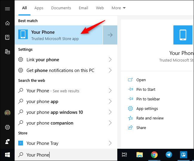 Kako pokrenuti aplikaciju Vaš telefon u sustavu Windows 10