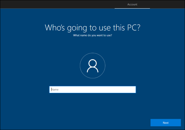 Creazione di un account utente locale in Windows 10