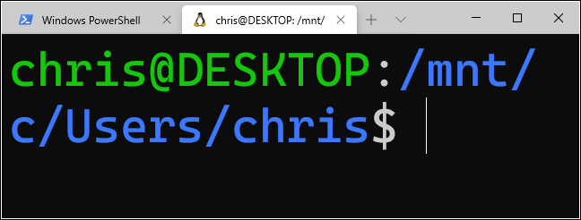 Vergrößerter Text im Windows-Terminal.