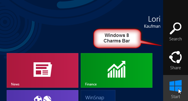 Iegūstiet Windows 8 Charms Bar operētājsistēmās Windows 7, Vista un XP, izmantojot RocketDock apvalku