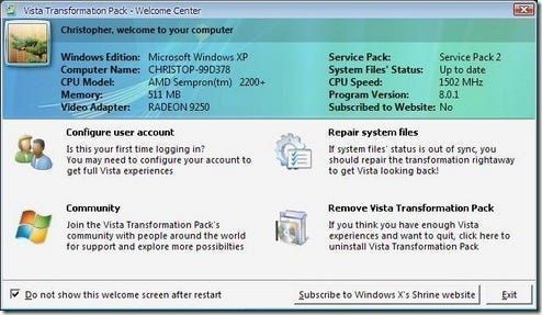 Windows XP రూపాన్ని మెరుగుపరచండి & సులభమైన మార్గం అనుభూతి చెందండి