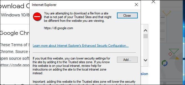 تحذير من تنزيل Internet Explorer