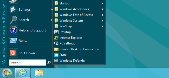 Использование классической оболочки для получения классического меню «Пуск» и панели инструментов проводника в Windows 8
