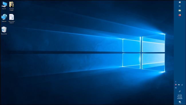 La barra delle applicazioni con orientamento verticale in Windows 10