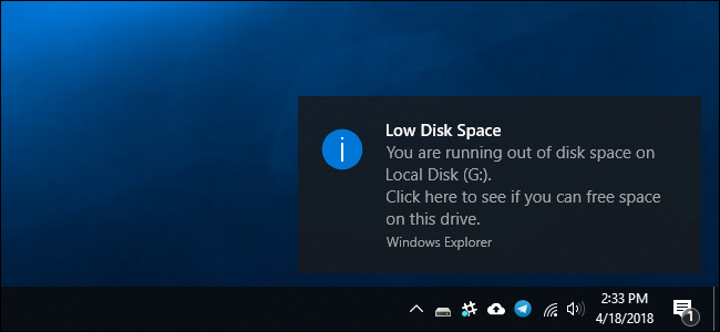 Kako onemogućiti upozorenje o malom prostoru na disku u sustavu Windows
