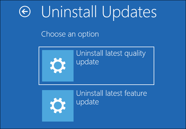 Desinstalar actualizaciones de Windows 10