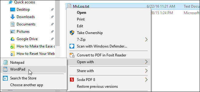 Cómo arreglar la opción Open with Option en el menú contextual del botón derecho del ratón de Windows 10