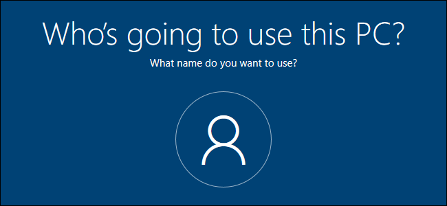 شاشة إنشاء الحساب المحلي في إعداد Windows 10.