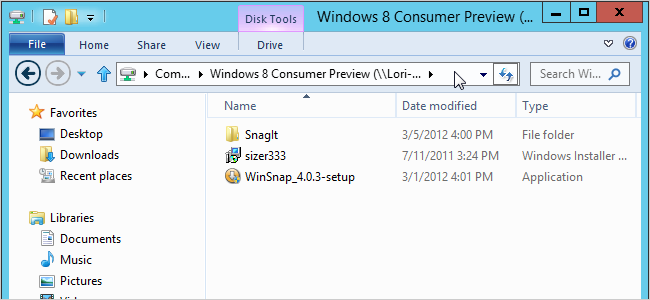 نقل الملفات بين جهاز كمبيوتر يعمل بنظام Windows 8 وجهاز كمبيوتر يعمل بنظام Windows 7