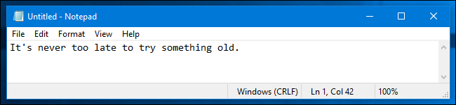 Contoh Notepad dalam Windows 10