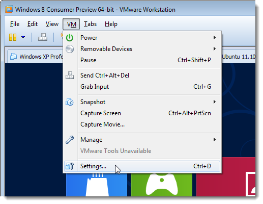 Compartiu fitxers entre una màquina virtual de Windows 8 i una màquina amfitrió de Windows 7 a VMware Workstation