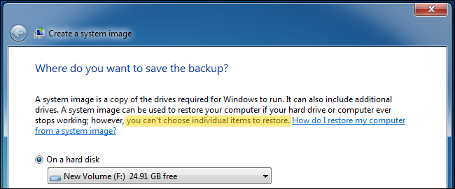 Com extreure fitxers individuals d'una còpia de seguretat d'imatges del sistema Windows 7