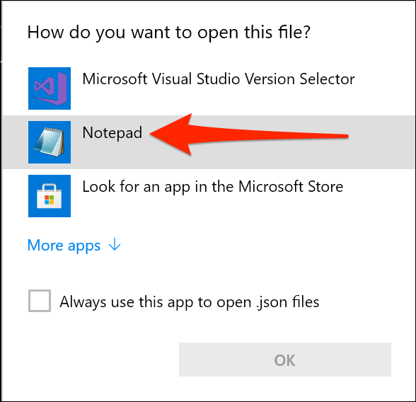 Öffnen Sie die Windows-Terminal-Einstellungen mit Notepad
