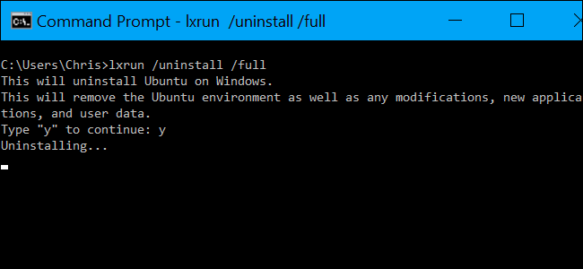 كيفية إلغاء تثبيت (أو إعادة تثبيت) نظام التشغيل Windows 10 Ubuntu Bash Shell