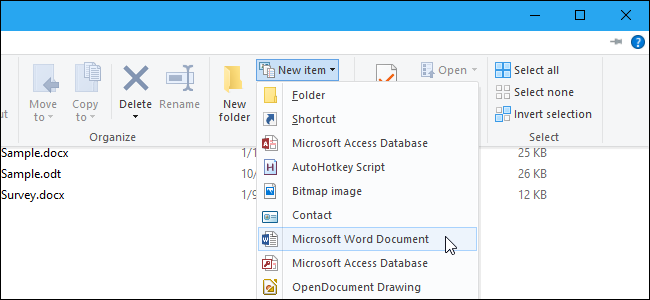 כיצד להוסיף סוגי קבצים אחרים לתפריט הפריט החדש בסייר הקבצים של Windows 10