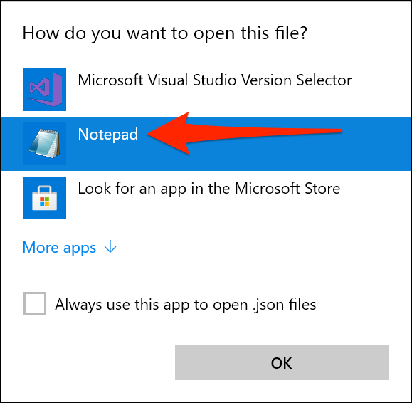 Piekļūstiet Windows termināļa iestatījumiem, izmantojot Notepad