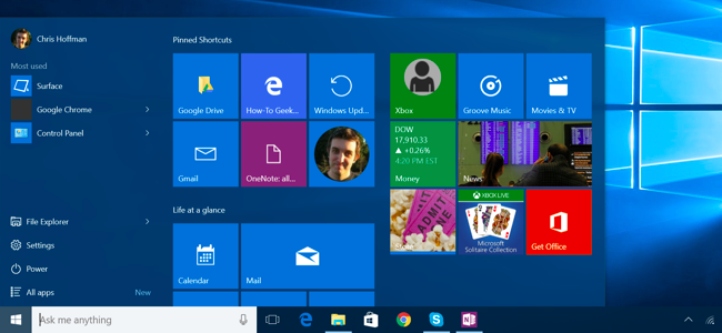 Kansioiden, verkkosivustojen, asetusten, muistiinpanojen ja muiden kiinnittäminen Windows 10:n Käynnistä-valikkoon